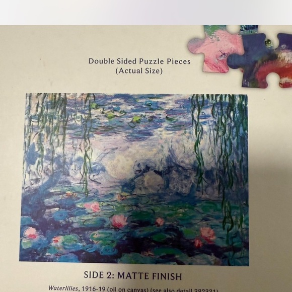 Monet Double-Sided Puzzle with Blue and Purple Hues - Picture 3 of 5